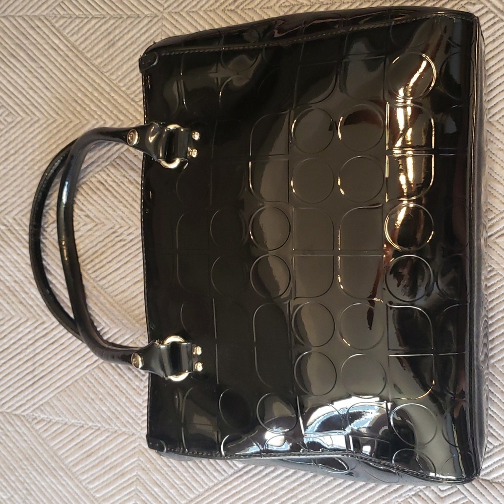 kate spade large embossed black patent leather tote for women - Picture 8 of 12